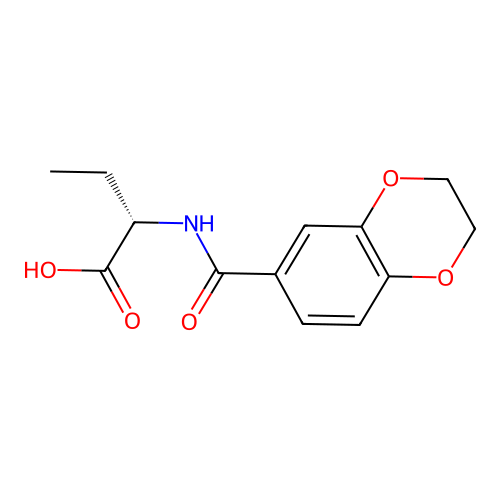 (2S)-2-(2,3-dihydro-1,4-benzodioxine-6-carbonylamino)butanoic acid structure