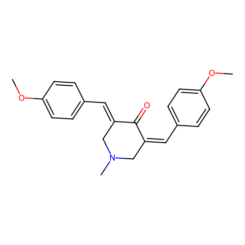 3,5-Bis[(4-methoxyphenyl)methylene]-1-methylazaperhydroin-4-one structure