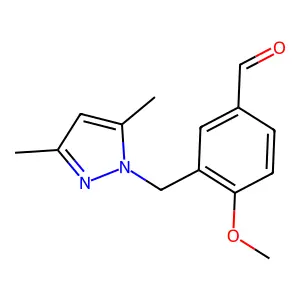 3-[(3,5-Dimethyl-1H-pyrazol-1-yl)methyl]-4-methoxybenzaldehyde structure