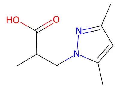 (2R)-3-(3,5-dimethylpyrazol-1-yl)-2-methylpropanoic acid structure