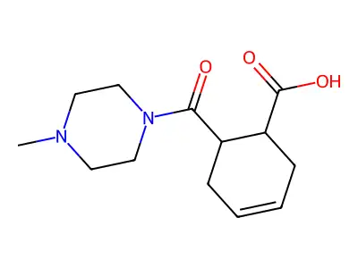 (1R,6R)-6-(4-methylpiperazine-1-carbonyl)cyclohex-3-ene-1-carboxylic acid structure