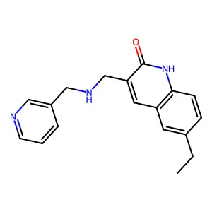 6-Ethyl-3-{[(pyridin-3-ylmethyl)-amino]-methyl}-1H-quinolin-2-one structure