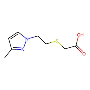 [2-(3-Methyl-pyrazol-1-yl)-ethylsulfanyl]-acetic acid structure