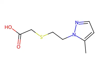 [2-(5-Methyl-pyrazol-1-yl)-ethylsulfanyl]-acetic acid structure