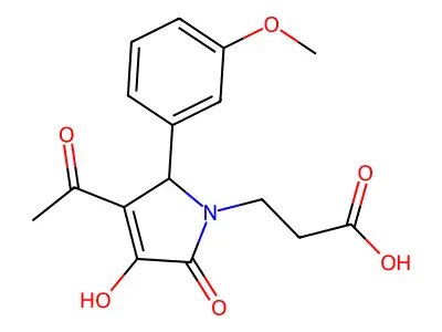 3-[(2S)-3-acetyl-4-hydroxy-2-(3-methoxyphenyl)-5-oxo-2H-pyrrol-1-yl]propanoic acid structure