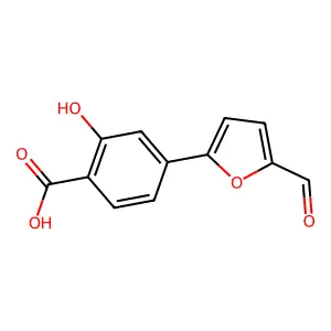 4-(5-Formylfuran-2-yl)-2-hydroxybenzoic acid structure