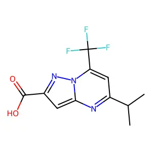 5-Isopropyl-7-trifluoromethyl-pyrazolo-[1,5-a]pyrimidine-2-carboxylic acid structure