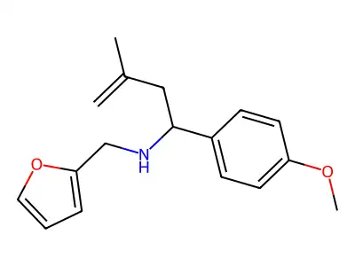 (1S)-N-(furan-2-ylmethyl)-1-(4-methoxyphenyl)-3-methylbut-3-en-1-amine structure