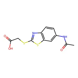 (6-Acetylamino-benzothiazol-2-ylsulfanyl)-acetic acid structure