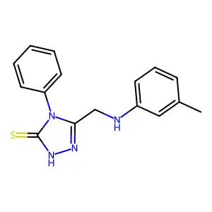 4-Phenyl-5-(3-toluidinomethyl)-2,4-dihydro-3H-1,2,4-triazole-3-thione structure