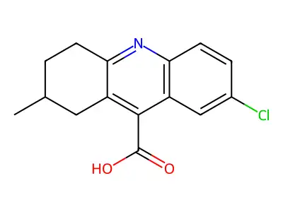 7-chloro-2-methyl-1,2,3,4-tetrahydroacridine-9-carboxylic Acid structure