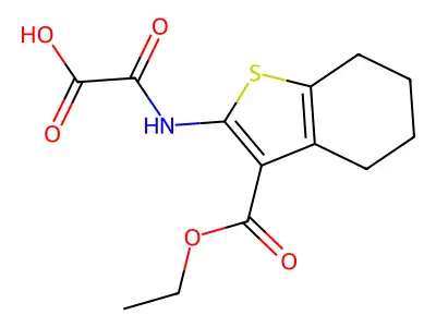 {[3-(ethoxycarbonyl)-4,5,6,7-tetrahydro-1-benzothiophen-2-yl]carbamoyl}formic acid structure