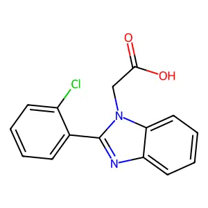 2-[2-(2-chlorophenyl)-1H-1,3-benzodiazol-1-yl]acetic acid structure