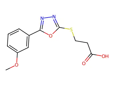 3-{[5-(3-Methoxyphenyl)-1,3,4-oxadiazol-2-yl]sulfanyl}propanoic acid structure