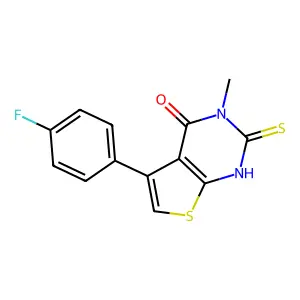 5-(4-fluorophenyl)-3-methyl-2-sulfanyl-3H,4H-thieno[2,3-d]pyrimidin-4-one structure