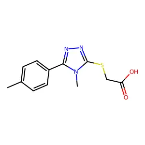 {[4-methyl-5-(4-methylphenyl)-4H-1,2,4-triazol-3-yl]sulfanyl}acetic acid structure