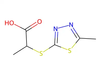 2-[(5-Methyl-1,3,4-thiadiazol-2-yl)sulfanyl]propanoic acid structure