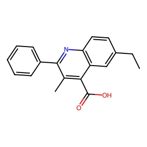6-Ethyl-3-methyl-2-phenyl-4-quinolinecarboxylic acid structure