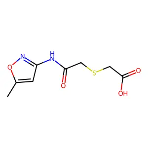 2-((((5-Methyl-1,2-oxazol-3-yl)carbamoyl)methyl)sulfanyl)acetic acid structure