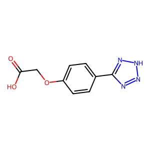 2-(4-(2H-1,2,3,4-tetrazol-5-yl)phenoxy)acetic acid structure