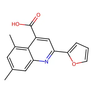 2-(Furan-2-yl)-5,7-dimethylquinoline-4-carboxylic acid structure