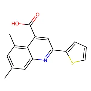 5,7-Dimethyl-2-(thiophen-2-YL)quinoline-4-carboxylic acid structure