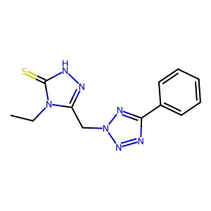 4-Ethyl-5-(5-phenyl-tetrazol-2-ylmethyl)-4H-[1,2,4]triazole-3-thiol structure