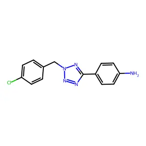 4-[2-[(4-Chlorophenyl)methyl]tetrazol-5-yl]aniline structure