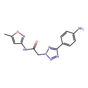 2-[5-(4-Amino-phenyl)-tetrazol-2-yl]-N-(5-methyl-isoxazol-3-yl)-acetamide structure