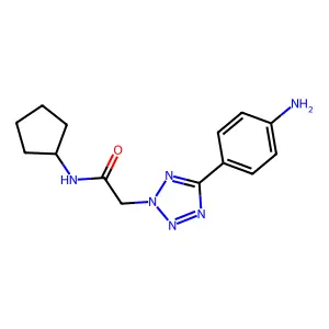 2-[5-(4-Amino-phenyl)-tetrazol-2-yl]-N-cyclopentyl-acetamide structure