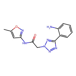 2-[5-(2-Amino-phenyl)-tetrazol-2-yl]-N-(5-methyl-isoxazol-3-yl)-acetamide structure