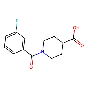 1-(3-Fluorobenzoyl)piperidine-4-carboxylic acid structure