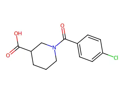 1-(4-Chlorobenzoyl)piperidine-3-carboxylic acid structure