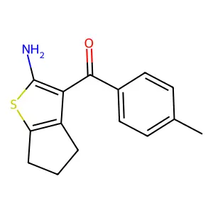 (2-Amino-5,6-dihydro-4H-cyclopenta[b]thiophen-3-yl)-p-tolyl-methanone structure