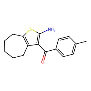 3-(4-methylbenzoyl)-4H,5H,6H,7H,8H-cyclohepta[b]thiophen-2-amine structure