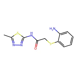 2-(2-Amino-phenylsulfanyl)-N-(5-methyl-[1,3,4]thiadiazol-2-yl)-acetamide structure
