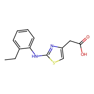 2-[(2-Ethylphenyl)amino]-4-thiazoleacetic acid structure