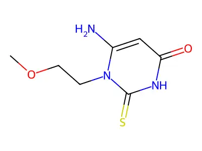 6-amino-1-(2-methoxyethyl)-2-thioxo-2,3-dihydropyrimidin-4(1H)-one structure