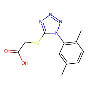 2-{[1-(2,5-dimethylphenyl)-1H-1,2,3,4-tetrazol-5-yl]sulfanyl}acetic acid structure