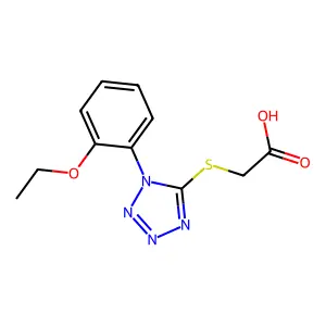 2-{[1-(2-ethoxyphenyl)-1H-1,2,3,4-tetrazol-5-yl]sulfanyl}acetic acid structure