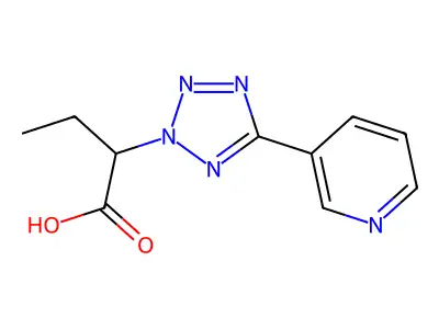 2-[5-(Pyridin-3-yl)-2H-tetrazol-2-yl]butanoic acid structure