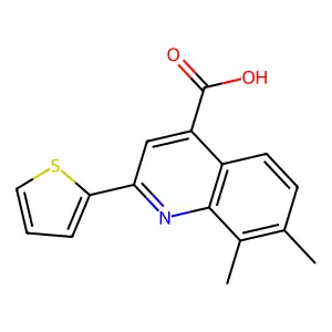 7,8-Dimethyl-2-(thiophen-2-yl)quinoline-4-carboxylic acid structure