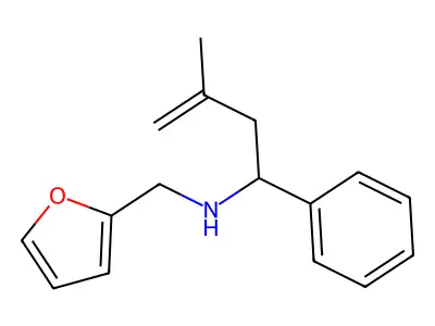 (1S)-N-(furan-2-ylmethyl)-3-methyl-1-phenylbut-3-en-1-amine structure