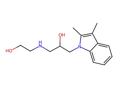 1-(2,3-Dimethyl-indol-1-yl)-3-(2-hydroxy-ethylamino)-propan-2-ol structure
