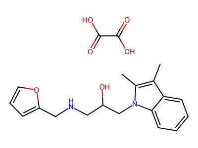 (2R)-1-(2,3-dimethylindol-1-yl)-3-(furan-2-ylmethylamino)propan-2-ol structure