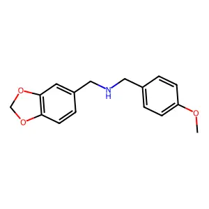 (2H-1,3-Benzodioxol-5-yl)-N-[(4-methoxyphenyl)methyl]methanaminium structure