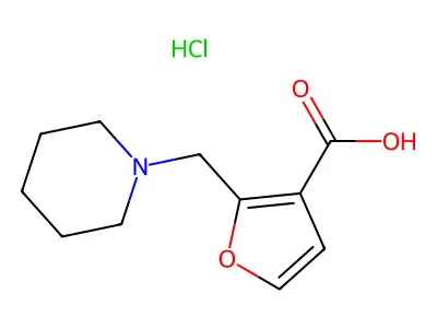2-Piperidin-1-ylmethyl-furan-3-carboxylic acid hydrochloride structure