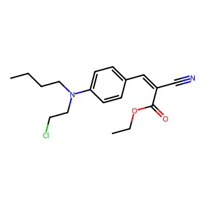 2-Propenoic acid, 3-[4-[butyl(2-chloroethyl)amino]phenyl]-2-cyano-, ethyl ester structure