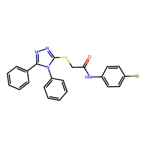 N-(4-bromophenyl)-2-[(4,5-diphenyl-1,2,4-triazol-3-yl)sulfanyl]acetamide structure