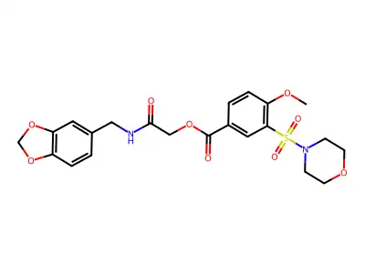 [2-(1,3-benzodioxol-5-ylmethylamino)-2-oxoethyl] 4-methoxy-3-morpholin-4-ylsulfonylbenzoate structure